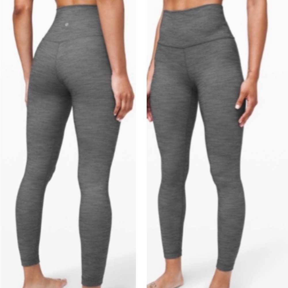Lululemon Gray Align Pant 11 Heathered Herringbone Black/White Size 4 25”